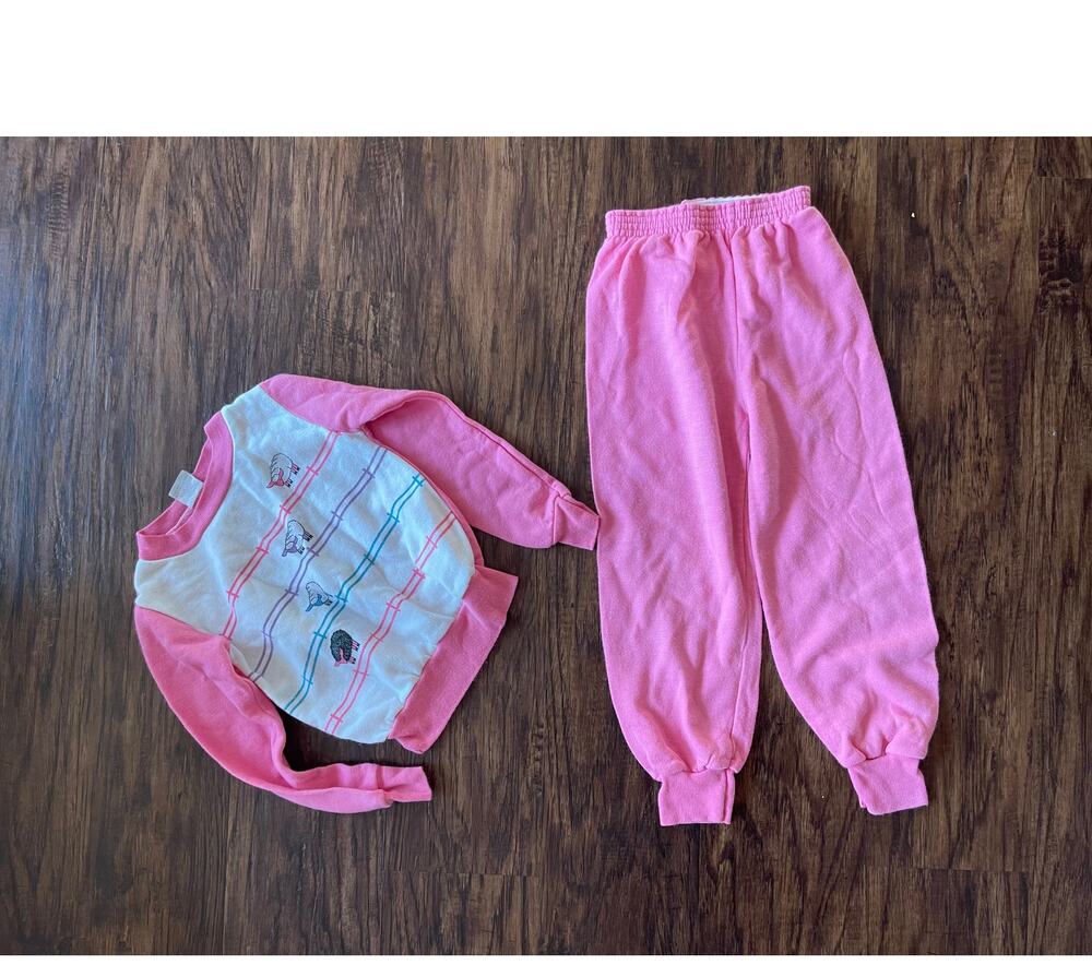 Vintage girls 4-5 xs pink sheep outfit